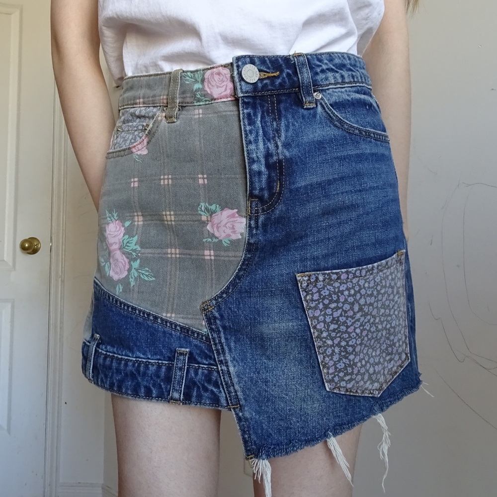PATCHWORK BDG DENIM SKIRT